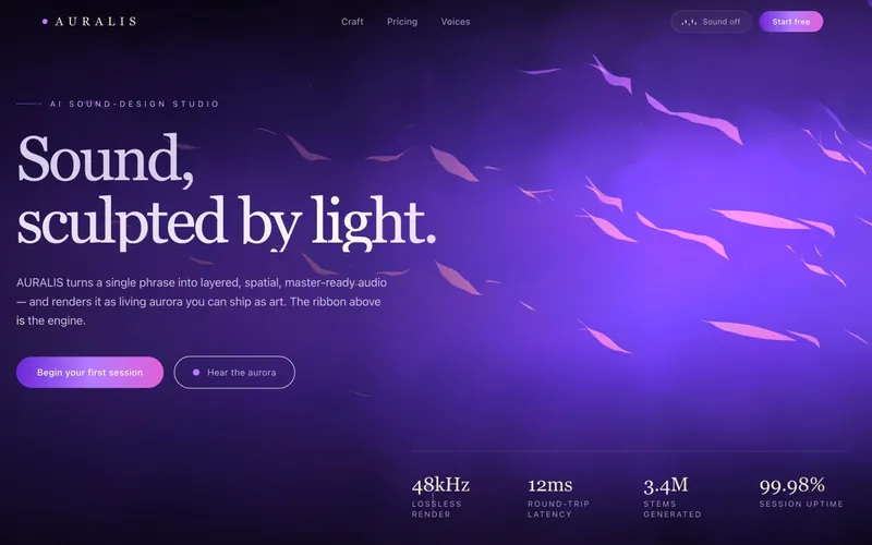 Screenshot del progetto AURALIS