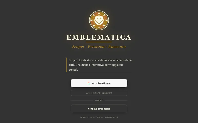 Screenshot del progetto Emblematica